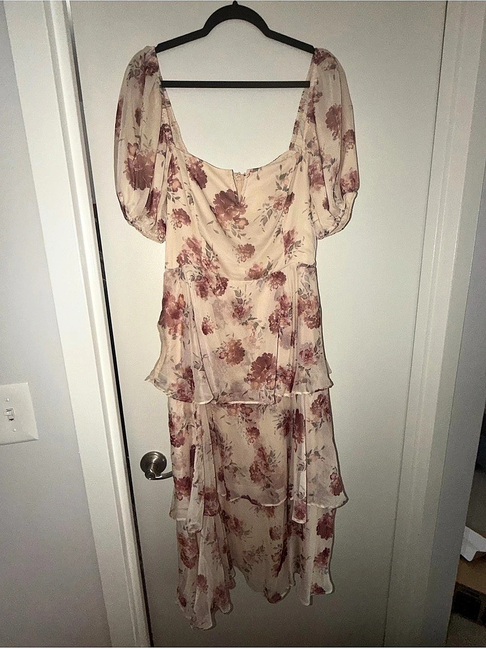 BOHME Xara Floral Maxi Dress in Pink & Cream Like New